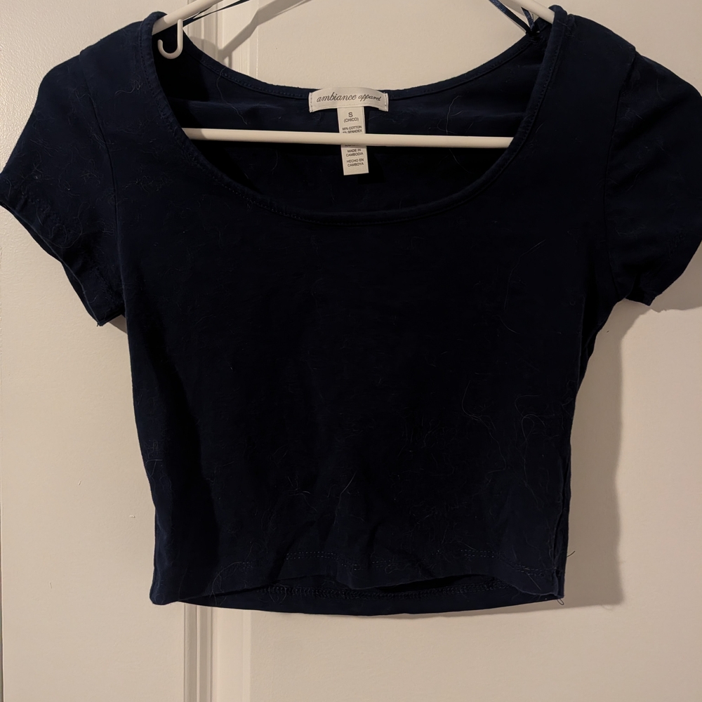 Women's Navy Crop Top